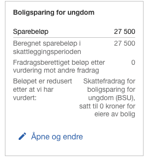 BSU-fradrag eier av bolig